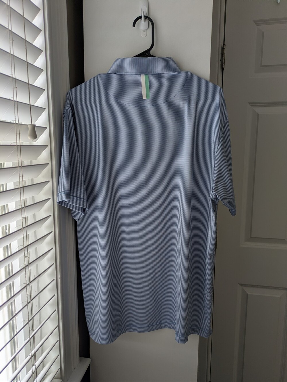 Blue & White Striped RHOBACK Polo (L) - Picture 4 of 4